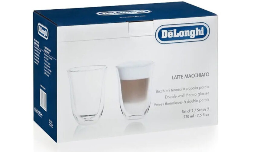 Szklanki do Espresso DELONGHI 2x60 ml DBWALLESP do kawy na cieplo i zimno wysokosc szklanki 9,5 cm