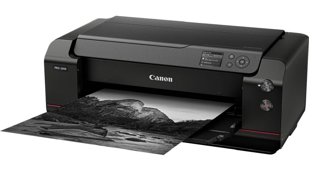 Drukarka CANON Prograf PRO-1000  papier tusz druk szybkość rozmiar sterowanie łączność fotografie tekst kolory oprogramowanie wkłady obudowa aplikacja dysze