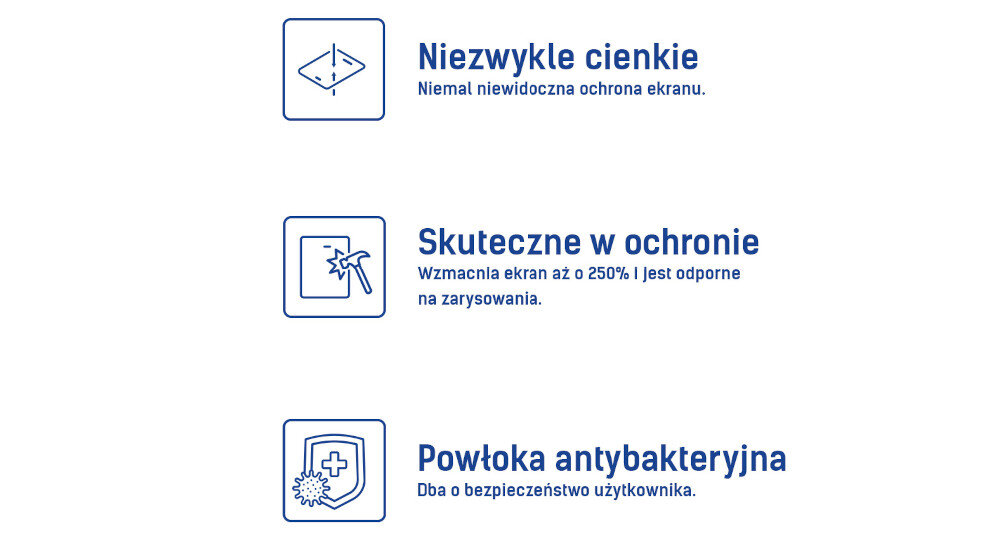 SZKŁO HYBRYDOWE 3MK FLEXIBLE GLASS grubość dopasowanie cienkie szkło ochrona rozbicie zarysowanie hybrydowa struktura gładkie szkło