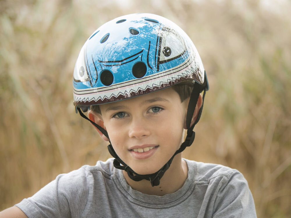 Kask rowerowy HORNIT Shark Niebieski dla Dzieci (rozmiar S) regulacja rozmiar obwód głowy