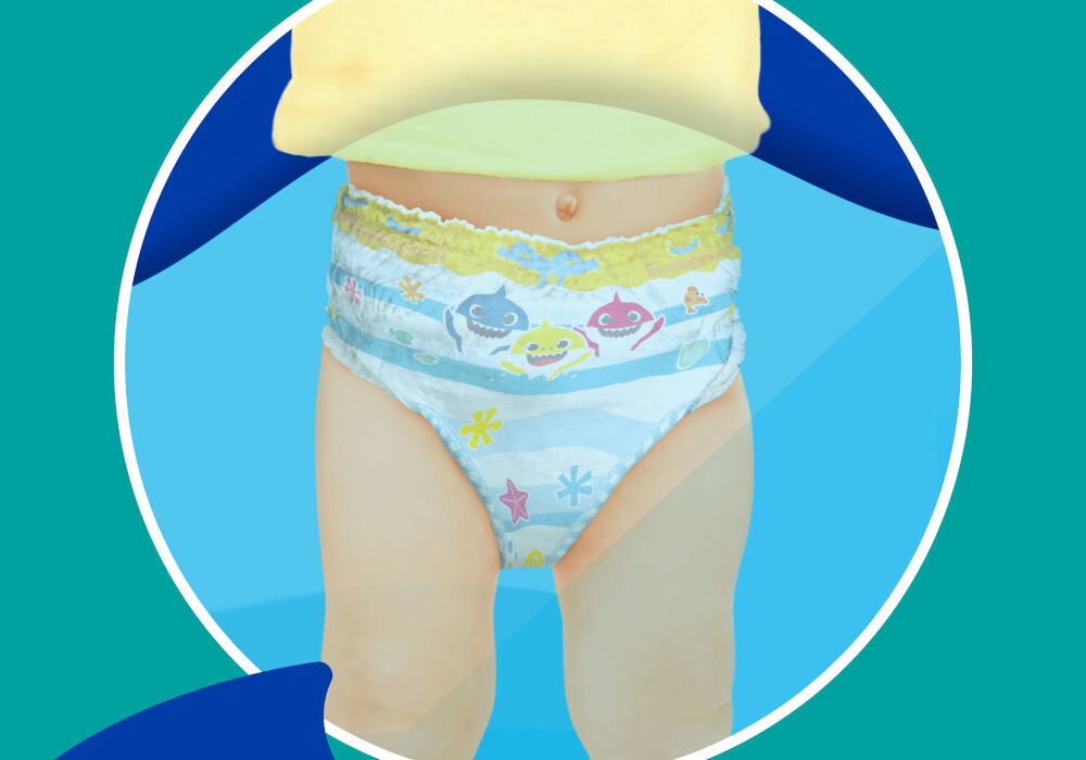 Pieluchomajtki PAMPERS Splashers Baby Shark 5 (10 szt.) nie pęcznieją w wodzie