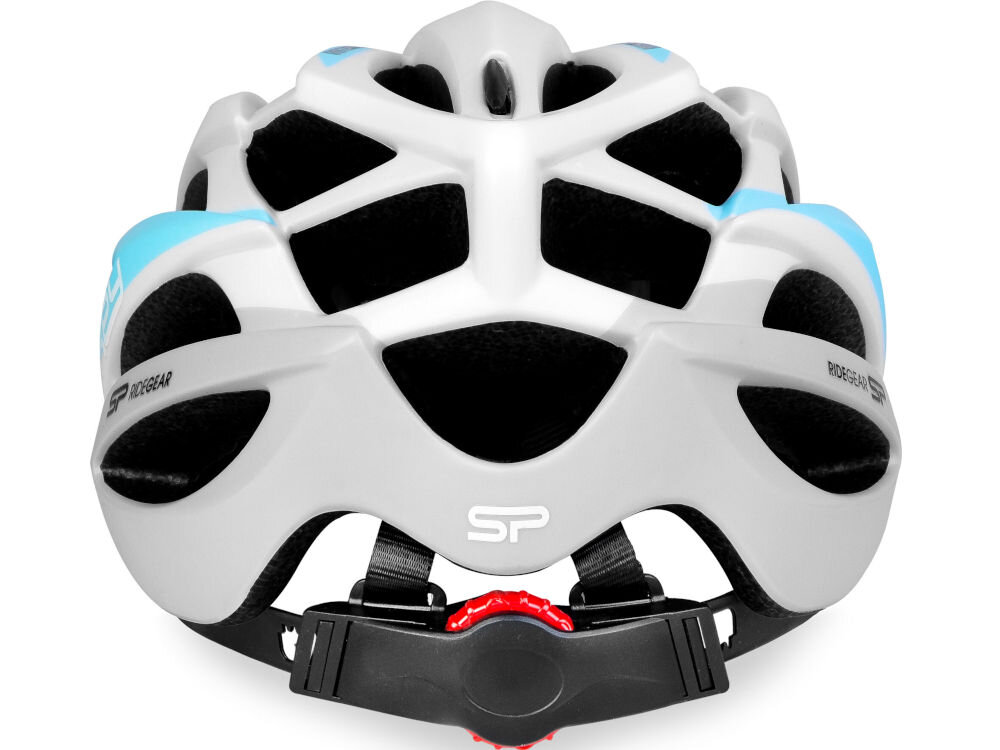 Kask rowerowy SPOKEY Femme Biało-niebieski (rozmiar M) regulacja wentylacja klamra