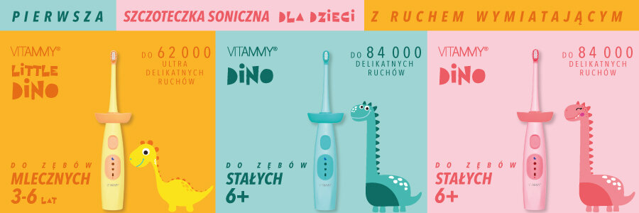 Szczoteczka soniczna VITAMMY Dino piękne zęby