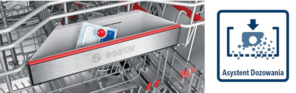 BOSCH SMI6ECS93E asystent dozowanie tabletka mycie naczynia pojemnik rozpuszczanie detergent siła zmywanie