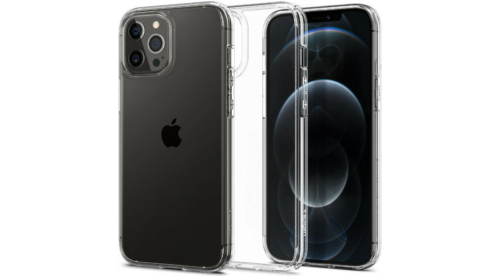 Etui SPIGEN Liquid Crystal do Apple iPhone 12 PRO Przezroczysty idealnie dopasowane cienka nakładka ładowanie bezprzewodowe wycięcia na porty