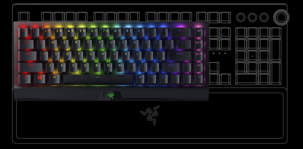 Klawiatura RAZER Blackwidow V3 Mini HyperSpeed - kompaktowy rozmiar