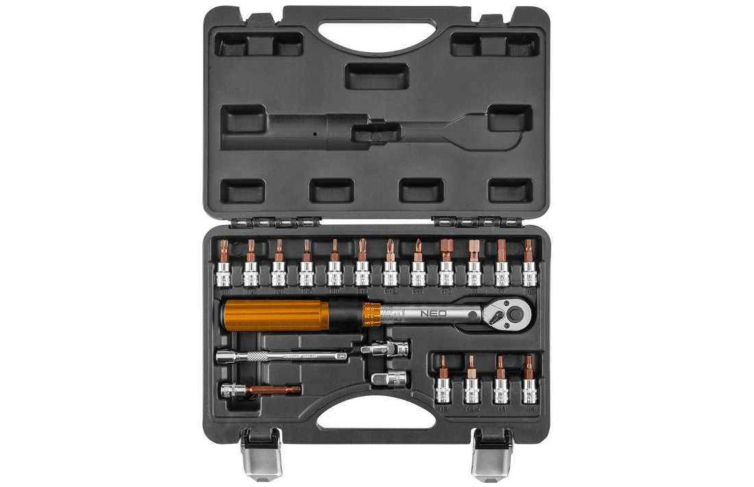 Klucz dynamometryczny NEO 08-821 16 bitów na nasadce 1/4 adapter przegub uniweralny użytkowanie potrzeby zastosowanie