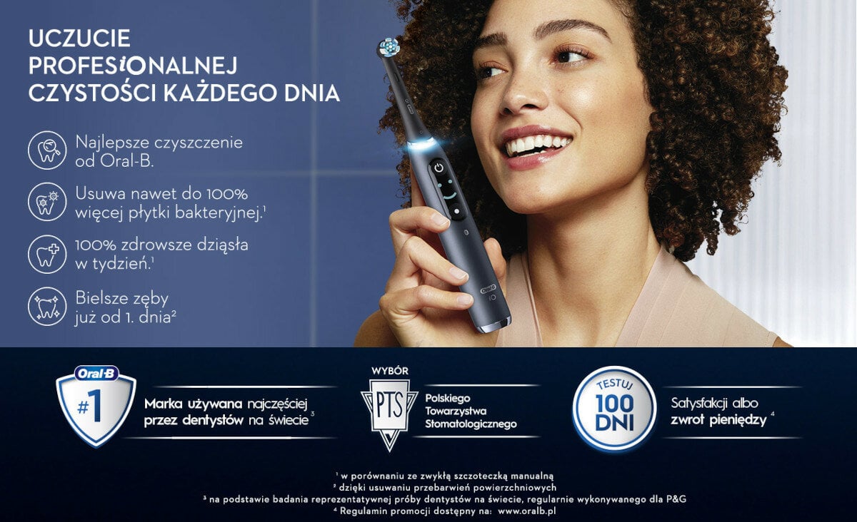 SZCZOTECZKA ELEKTRYCZNA DO ZĘBÓW Z TECHNOLOGIĄ MAGNETYCZNĄ ORAL-B IO 9 czarny czystosc