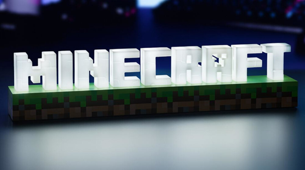 Lampa gamingowa PALADONE Logo Minecraft różne tryby szerokość