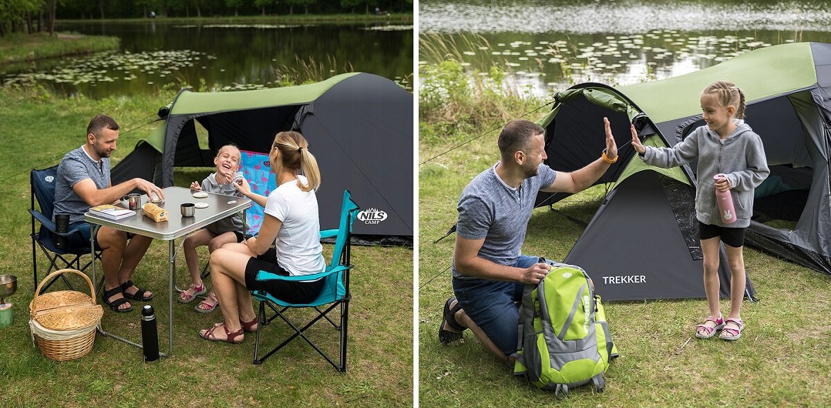 Namiot NILS CAMP komfort na wycieczki na camping Doskonała wentylacja Prosta instalacja Prosty demontaż