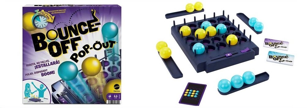 Gra zręcznościowa MATTEL Bounce Off Pop Out Granie w Odbijanie HKR53 wyzwanie gra domowa oryginalna gra planszowa gry dla dorosłych gra dla nastolatków święta Boże Narodzenie Gwiazdka Chanuka Hannukah prezent dzieci urodziny prezenty dla dzieci prezent najlepszy zabawa nowy mattel hkr53