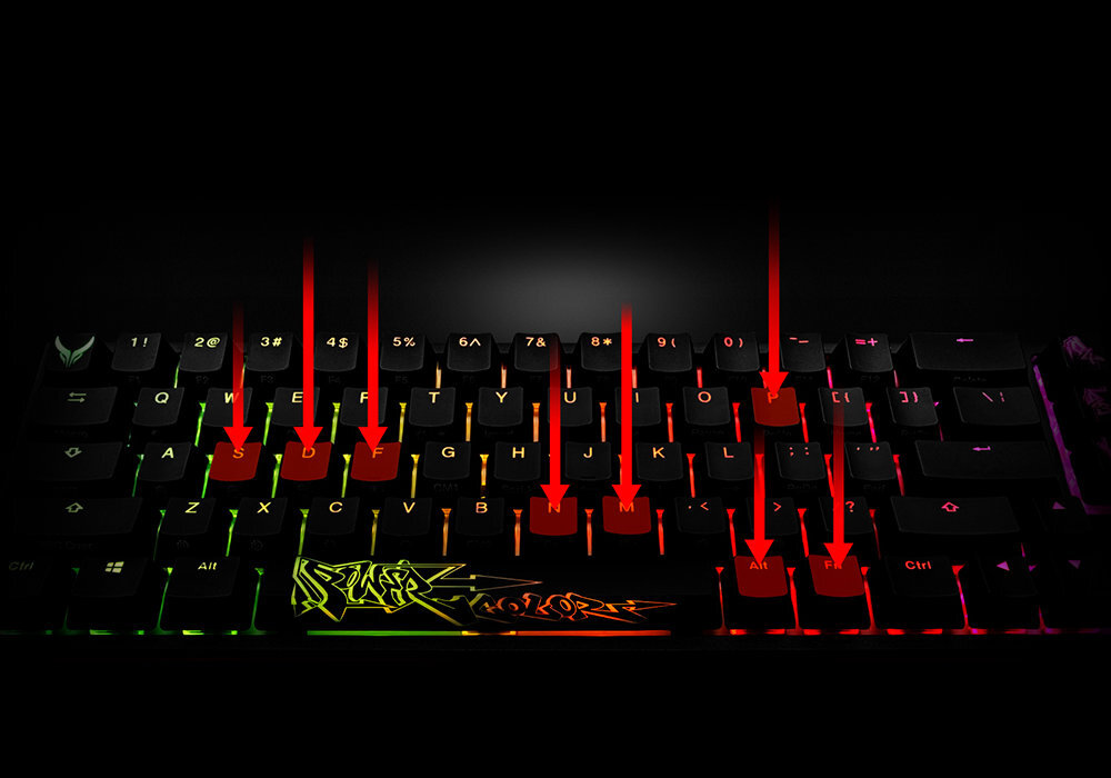 Klawiatura POWERCOLOR x Ducky One 2 SF Kailh Box White gaming wizualizacja artyzm sztuka nakładki wyposażenie