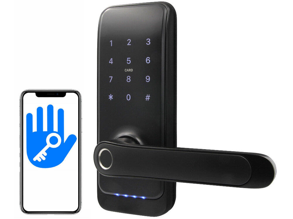 Klamka EURA ELH-01H4 Bluetooth wbudowany modul Bluetooth aplikacja mobilna TTLock na systemy Android iOS