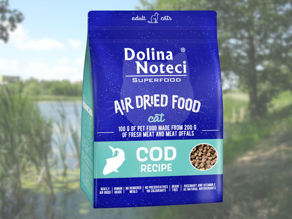 Karma dla kota DOLINA NOTECI Superfood Dorsz 1 kg naturalne składniki wielkość krokietów