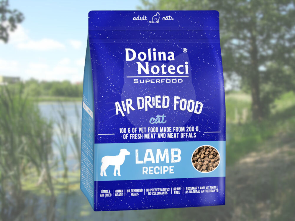 Karma dla kota DOLINA NOTECI Superfood Jagnięcina 1 kg naturalne składniki wielkość krokietów