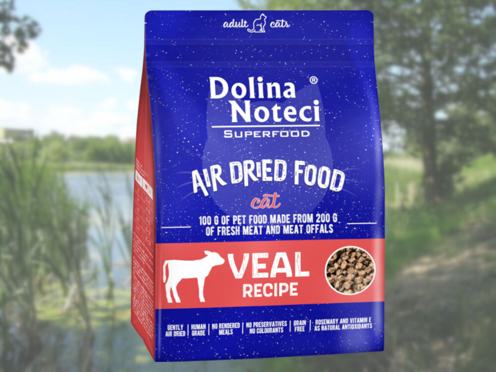 Karma dla kota DOLINA NOTECI Superfood Cielęcina 1 kg dawkowanie analiza sklad