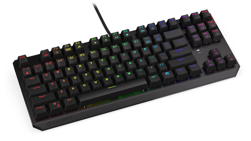 KLAWIATURA ENDORFY THOCK TKL KAILH RGB wzmocniona obudowa wysokość podparcia wymiary wytrzymałość