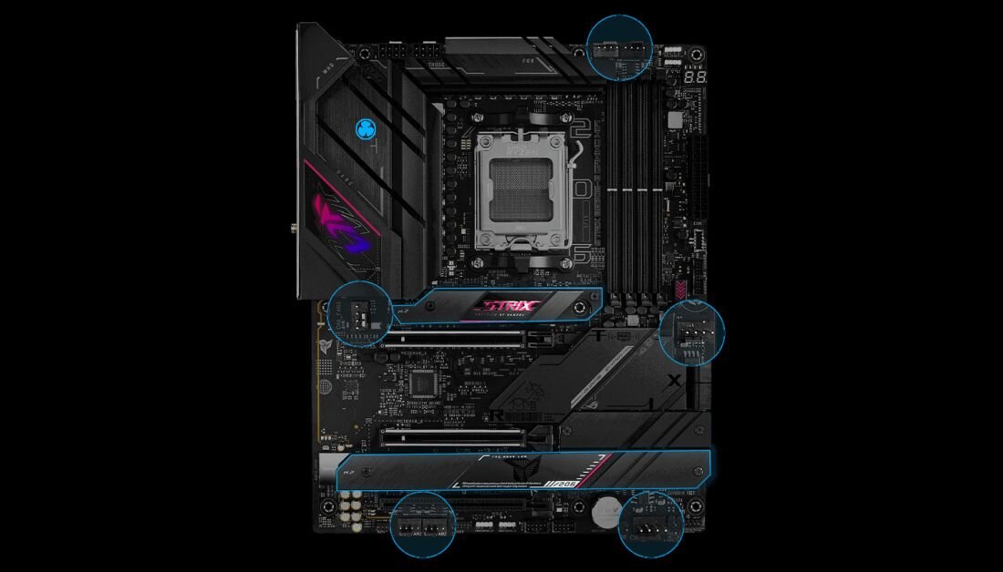 Płyta główna ASUS ROG B650E-F Gaming WiFi - chłodzenie 