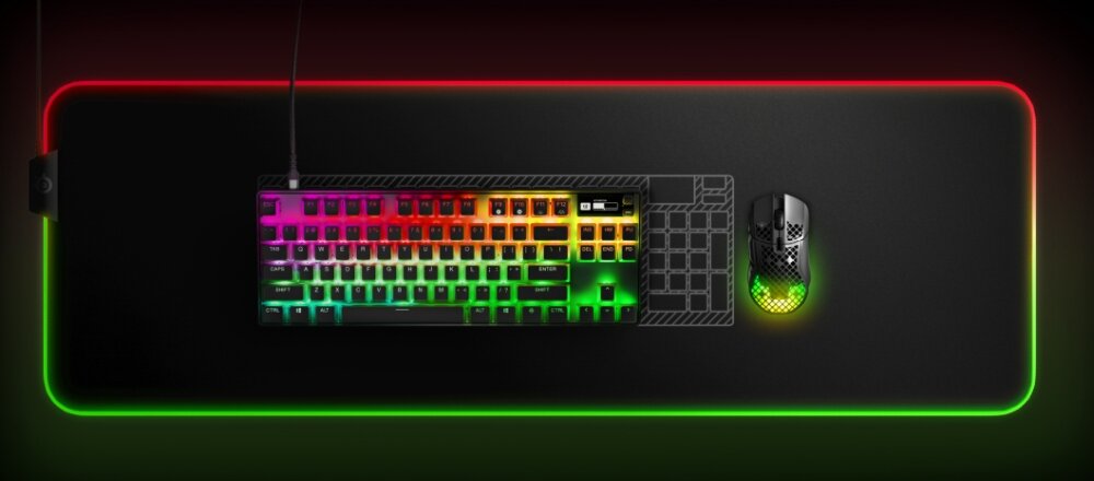 Klawiatura STEELSERIES Apex Pro TKL Wired szybkość zastosowanie technologia wygoda nacisk siła gra kontrola wyświetlacz  OLEDD projekt 