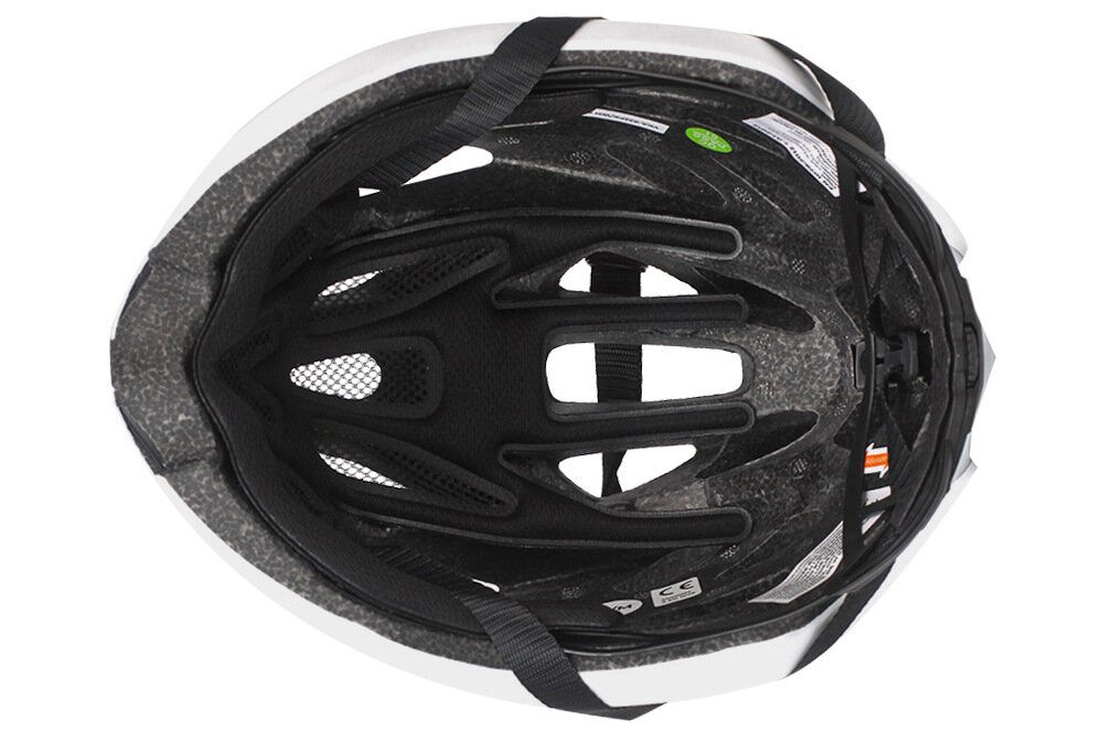 Kask rowerowy VÖGEL VKA-932BK Czarno-biały Szosowy (rozmiar M-L) otwory wentylacyjne bardzo dobra cyrkulacja i wentylacja powietrza z miękkiej pianki i styropianu EPS