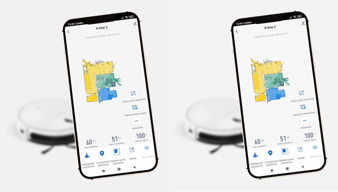Robot sprzatajacy ROBOJET X-One 2 aplikacja jezyk polski mozliwosci wybor sterowanie