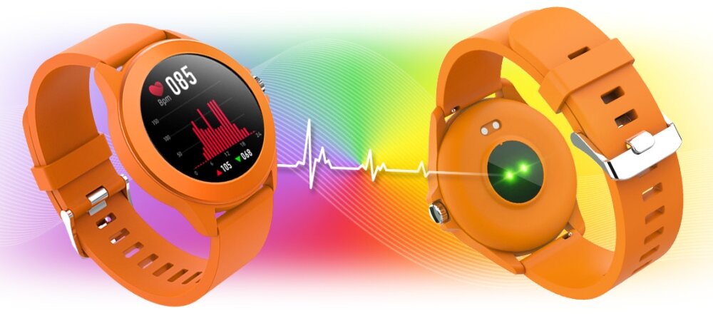 Smartwatch FOREVER Colorum CW-300 ekran bateria czujniki zdrowie sport pasek ładowanie pojemność rozdzielczość łączność sterowanie krew puls rozmowy smartfon aplikacja