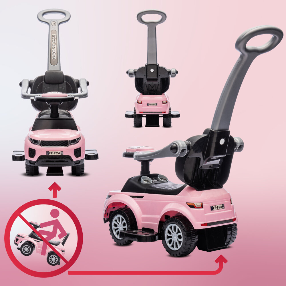 Jeździk SUN BABY Sport Car J05.016.0.6 Różowy palak bezpieczenstwa zabezpieczenie przed wywrotka do tylu