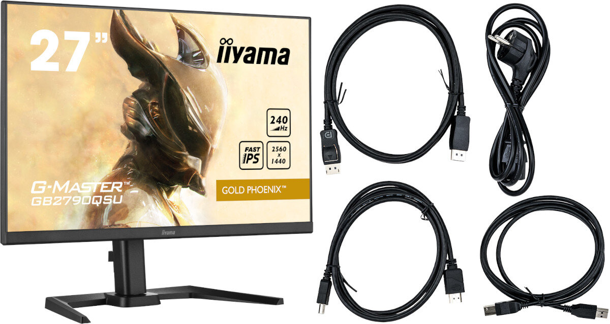 Monitor IIYAMA G-Master GB2790QSU-B5 Gold Phoenix 27 2560x1440px IPS 240Hz 1 ms opakowanie zestaw akcesoria