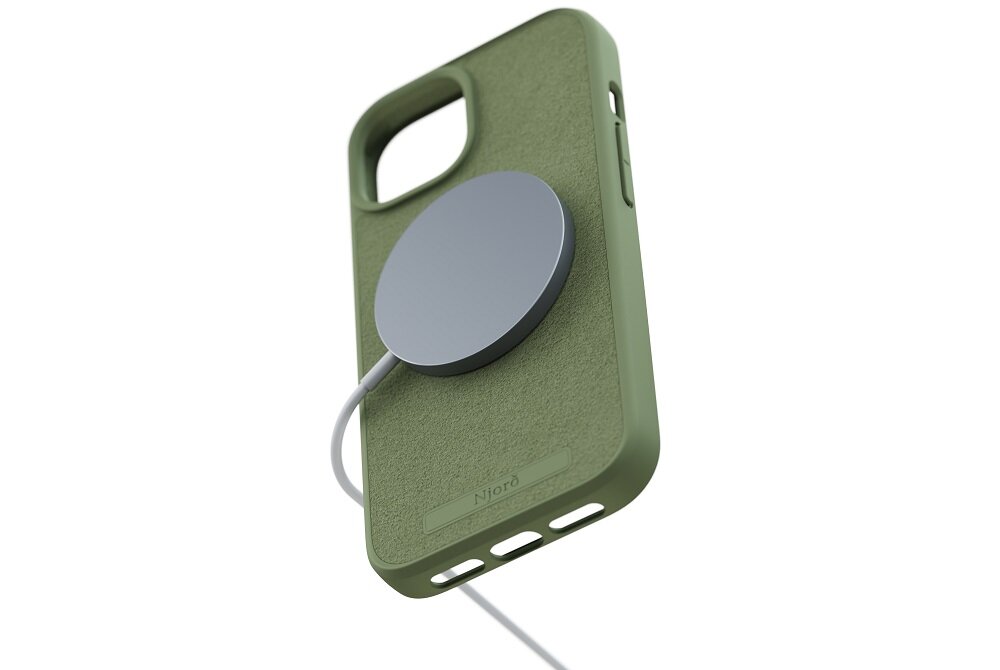 Etui NJORD BY ELEMENTS Suede Comfort+ MagSafe do Apple iPhone 15 elaganckie ochrona smartfona Wyjątkowy wygląd Najwyższej jakości materiały MagSafe Ochrona aparatu Precyzyjne