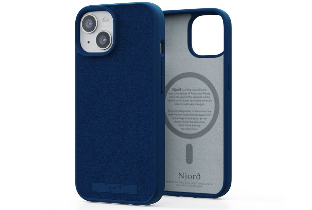 Etui NJORD BY ELEMENTS Suede Comfort+ MagSafe do Apple iPhone 15 elaganckie ochrona smartfona Wyjątkowy wygląd Najwyższej jakości materiały MagSafe Ochrona aparatu Precyzyjne