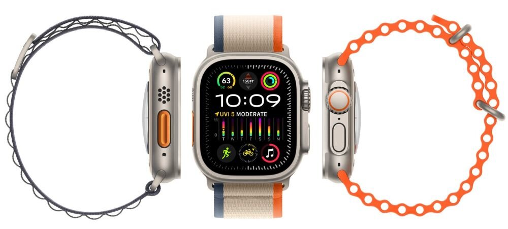 SMARTWATCH APPLE WATCH ULTRA 2   ekran bateria czujniki zdrowie sport pasek ładowanie pojemność rozdzielczość łączność sterowanie krew puls rozmowy smartfon aplikacja 