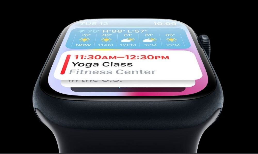 Smartwatch APPLE Watch 9 ekran bateria czujniki zdrowie sport pasek ładowanie pojemność rozdzielczość łączność sterowanie krew puls rozmowy smartfon aplikacja 