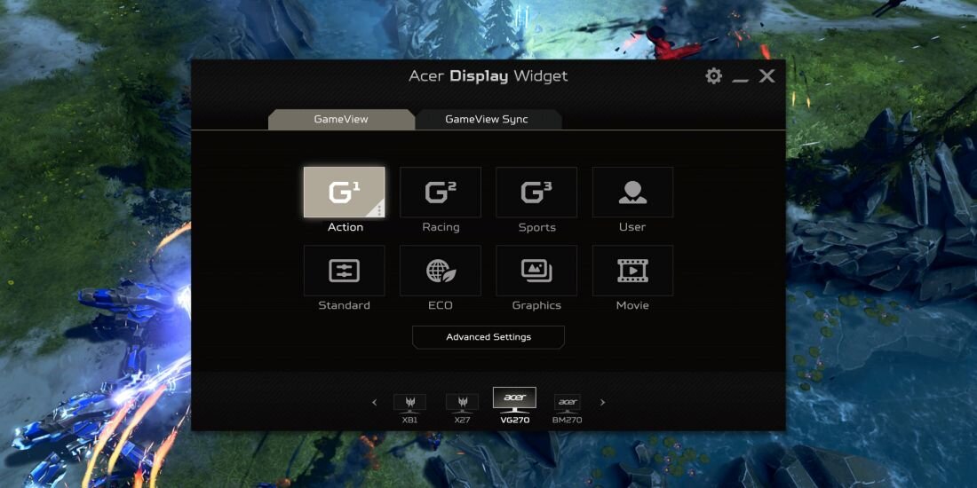 Monitor ACER Nitro XZ322QUS - Display Widget