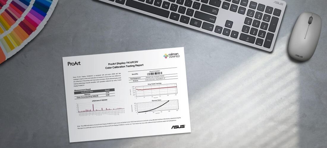 Monitor ASUS ProArt PA169CDV - PANTONE Calman   