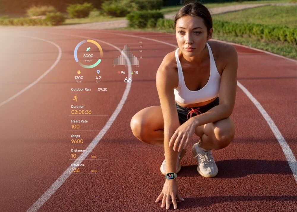 Smartwatch XINJI Cobee CA1 ekran bateria czujniki zdrowie sport pasek ładowanie pojemność rozdzielczość łączność sterowanie krew puls rozmowy smartfon aplikacja