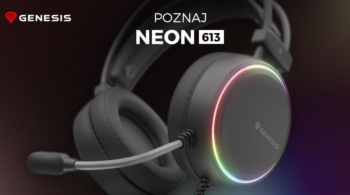 Słuchawki GENESIS Neon 613 RGB Nauszne Czarny