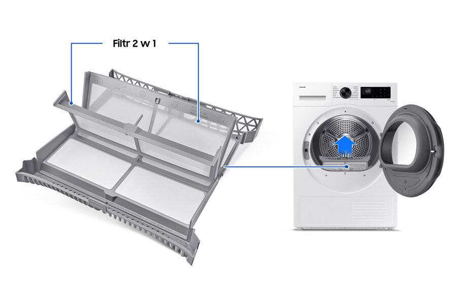 Jak działa filtr 2w1 - suszarka Samsung DV80CGC2B0AE - Media Expert