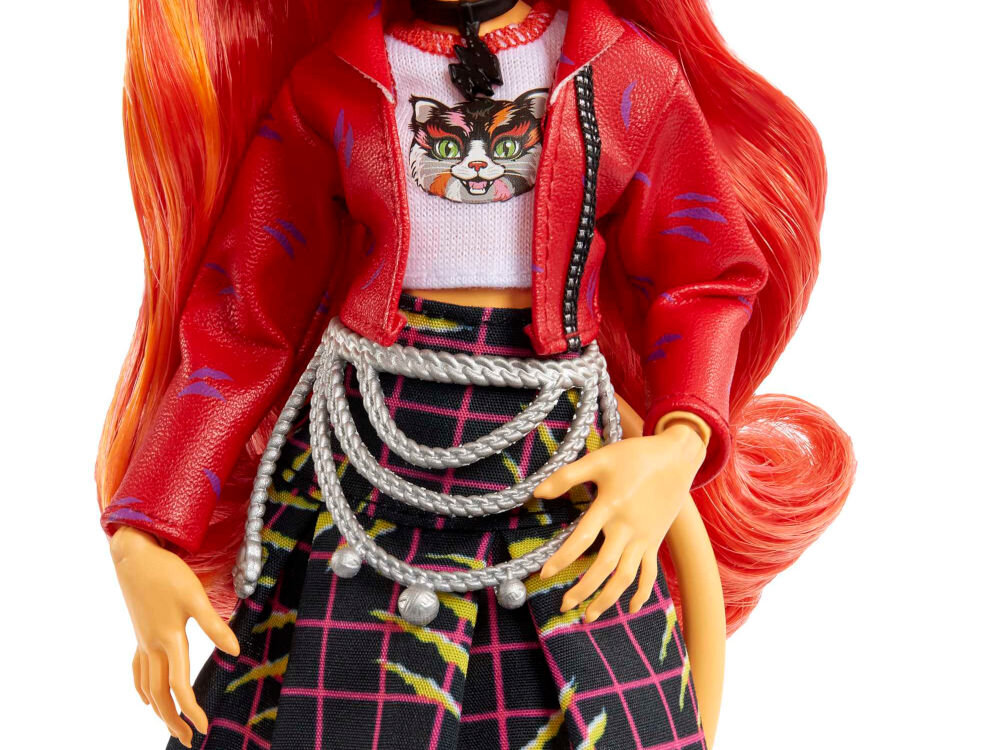 Lalka MONSTER HIGH Toralei Stripes HHK57 strój dodatki