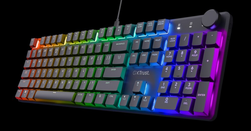 Klawiatura TRUST GXT 866 Torix oswietlenie rgb miliony kolorow barwy styl