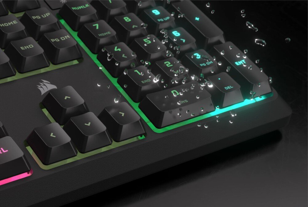 Klawiatura CORSAIR K55 Core RGB Czarny odporność na zalania wytrzymałość