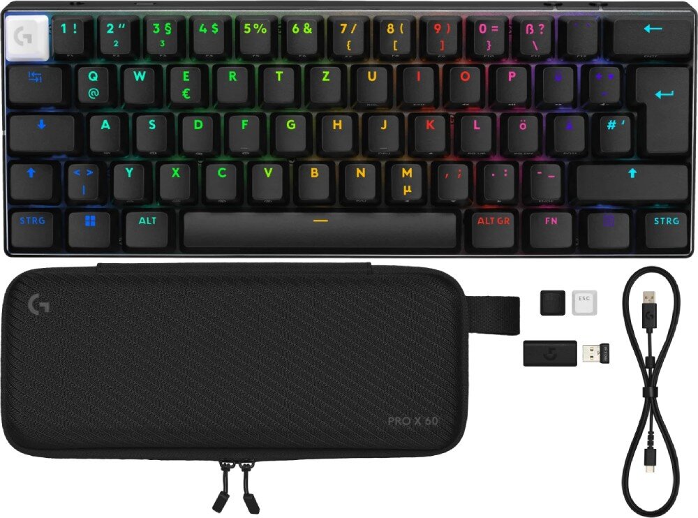 Klawiatura LOGITECH G PRO X 60 Lightspeed Czarny zestaw akcesoria