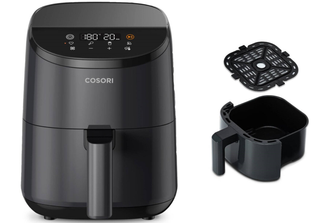 Frytkownica beztłuszczowa COSORI CAF-LI211-AEUR Lite Mini Air Fryer zestaw akcesoria komplet wyposażenie