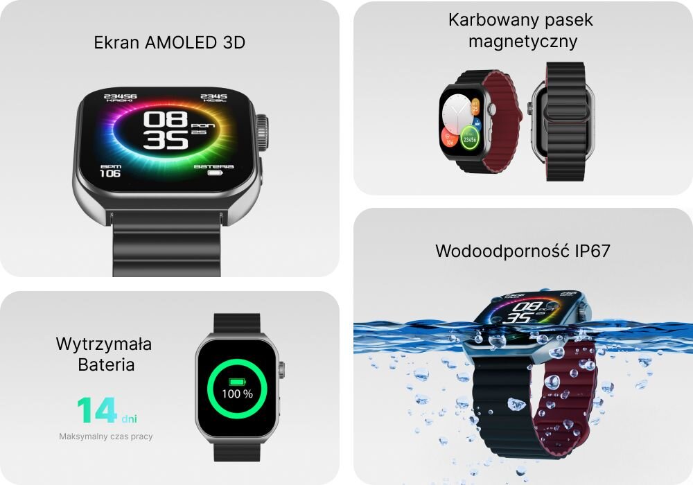 Smartwatch FOREVER Tiron SWM-300 charakter osobowosc kontrola zdrowie aktywnosc obowiazki