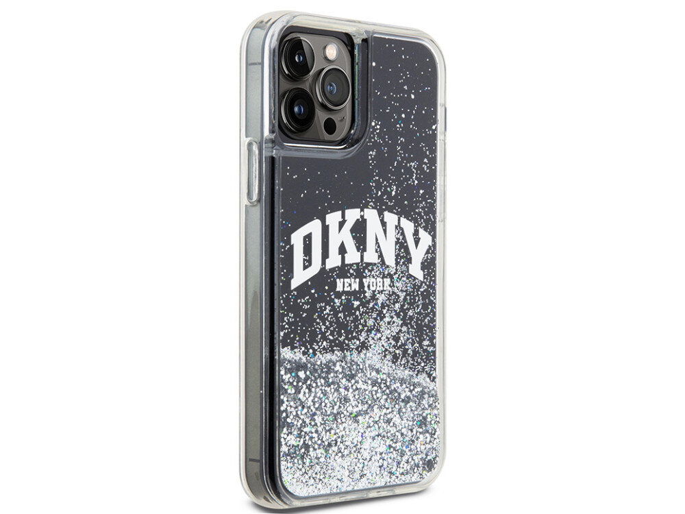 Etui DKNY Liquid Glitter Big Logo TPU (termoplastyczny poliuretan) i PC (poliwęglan) elastyczne boki chroniąc ramkę urządzenia