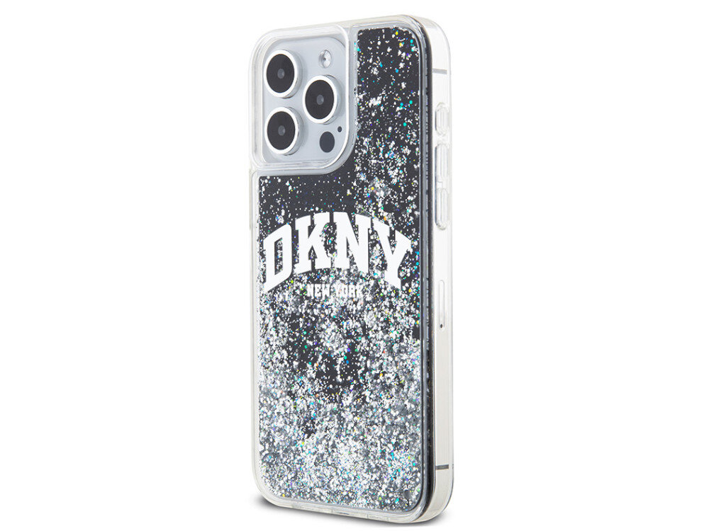 Etui DKNY Liquid Glitter Big Logo idealnie przylega do Twojego telefonu skutecznie amortyzuje wstrząsy