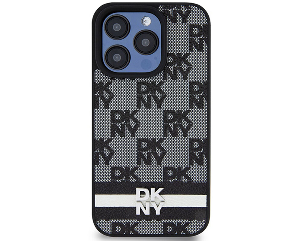 Etui DKNY Leather Checkered Mono Pattern & Printed Stripes do Apple iPhone olsniewajacy idealnie przylega wyrozniajacy sie wygoda chroni