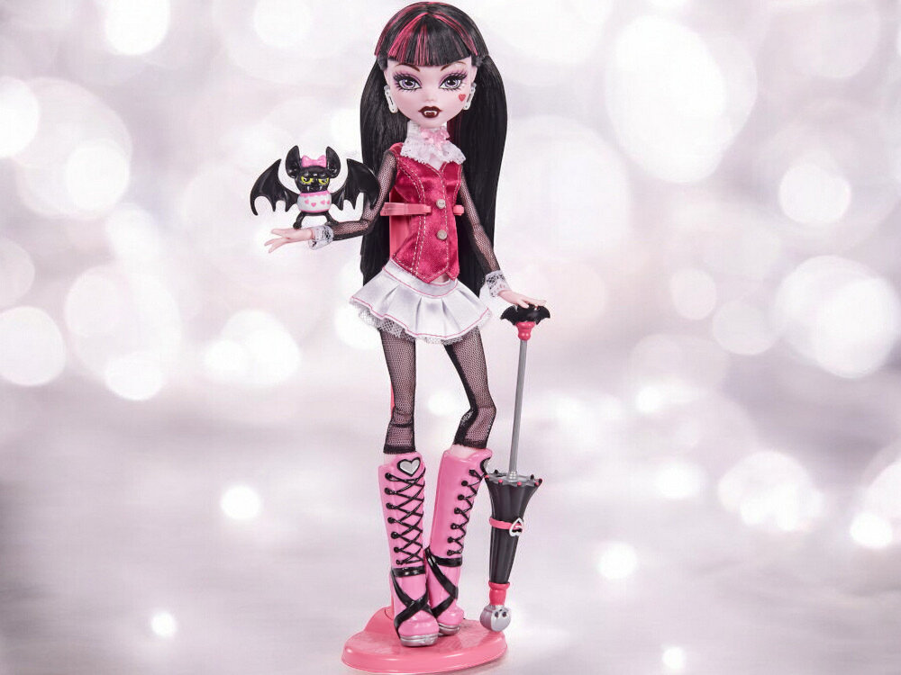 Lalka MONSTER HIGH Draculaura HGC29 zwierzątko strój