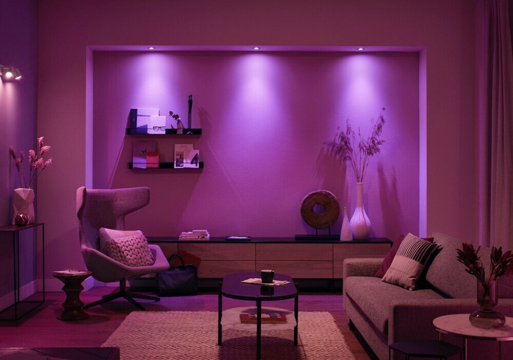 Inteligentna żarówka LED PHILIPS HUE White and color Ambiance GU10 trzonek GU10 latwy montaz stabilne polaczenie prosta instalacja