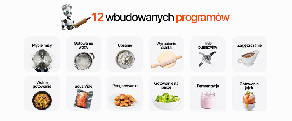 Robot wielofunkcyjny COBBO 7 Smart-I 1700 W z wbudowaną wagą i funkcją gotowania 12 programów fermentacja gotowanie na parze sous-vide