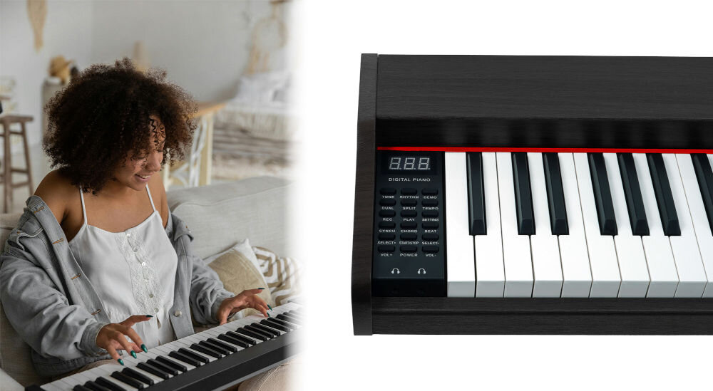 Pianino cyfrowe MUSICMATE MM-P10-B Czarny każdy poziom zaawansowania